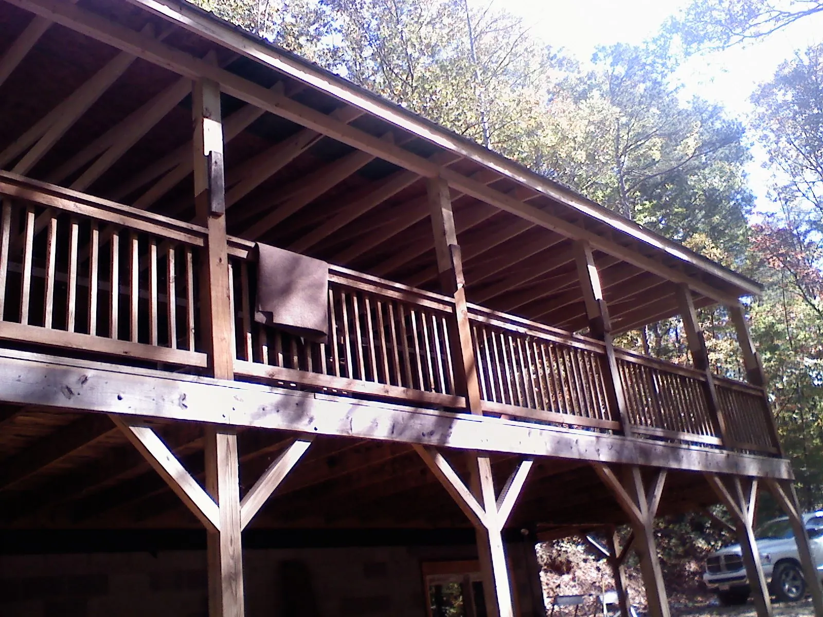 Timber framing under a new elevated porch and deck — Roof Leak Repair in Pomeroy by Roofing Brothers